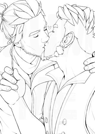Logan x Owen Lineart WIP