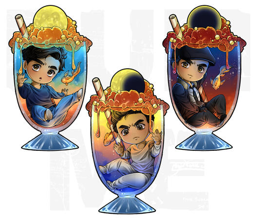 Marc, Steven &amp; Jake Milkshake Glasses